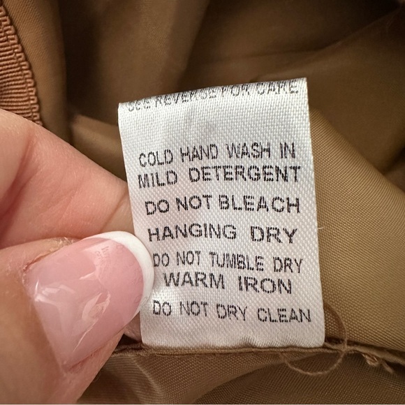 Olivaceous Faux Leather Mini Skirt – Camel Tan Utility Pockets, Size Small - Picture 4 of 16